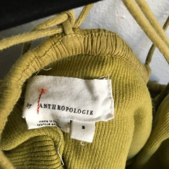 Anthropologie Ruffled Halter Lace Green Tank Top/ Boho Summer Spring Cottagecore - Picture 6 of 9